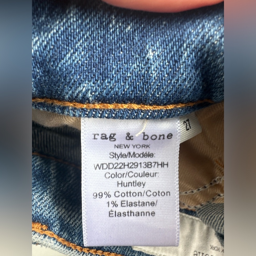 Rag & Bone Wren High Rise Slim Straight Jeans Sz 27 Huntley - Picture 5 of 6